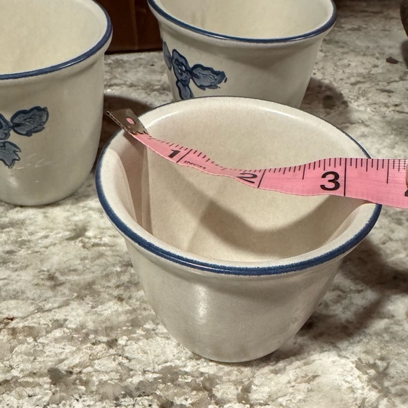 3 Vintage Pfaltzgraff Yorktowne Blue Floral custard cups B1.6 - Picture 8 of 10